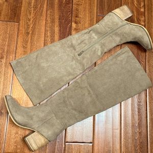 Abound Taupe Faux Suede Over the Knee Boots Size 9